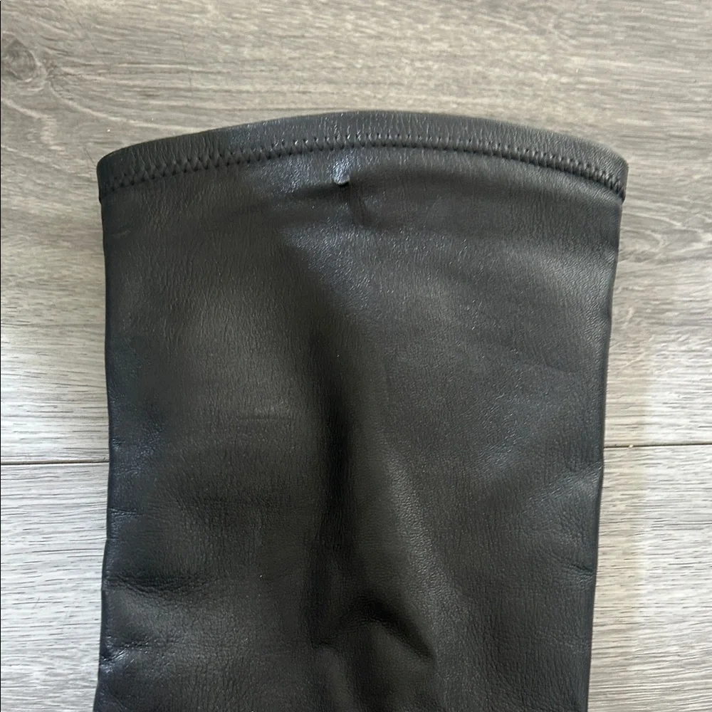 AMANDA GREGORY Lamb Leather Black Over-the-Knee Stiletto Boots Sz 38